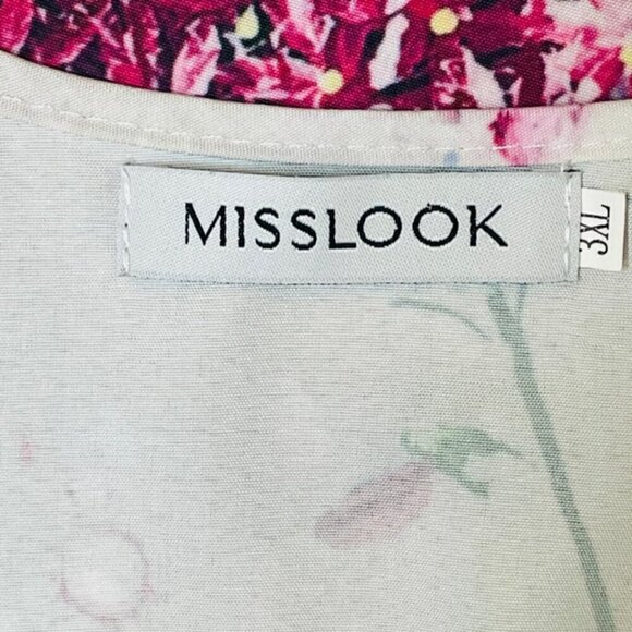 MISSLOOK Purple Floral Sleeveless Blouse - Size 3XL - Picture 5 of 6